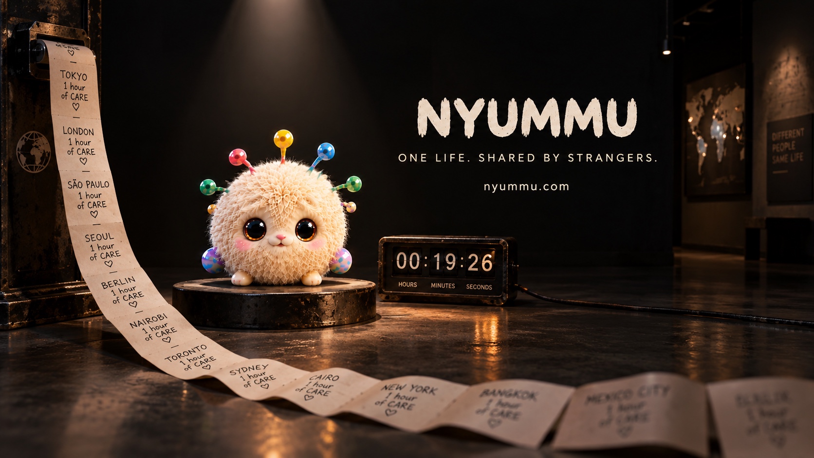 世界中の見知らぬ人が一つの生命をつなぐNYUMMUのキャンペーンビジュアル